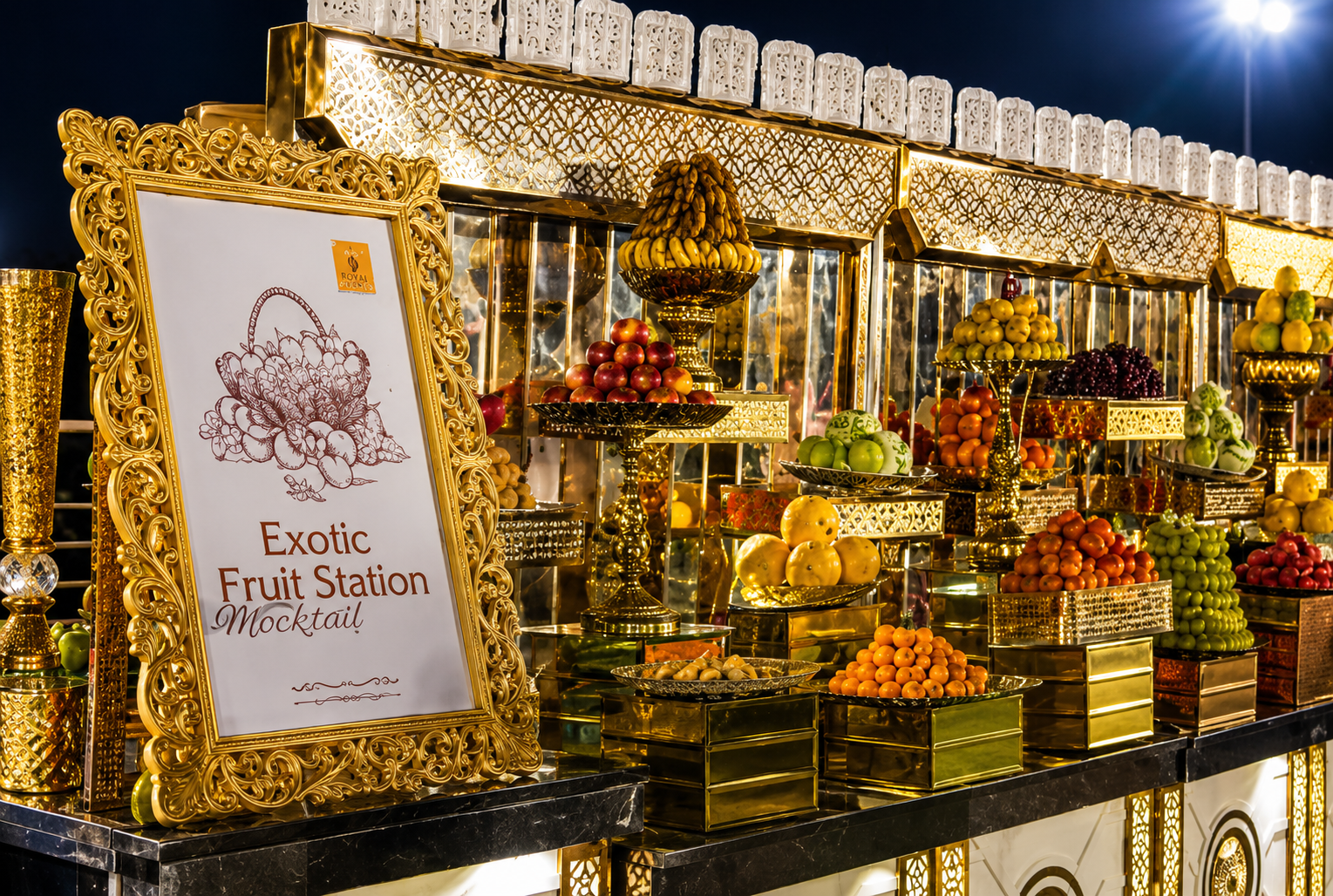 Exotic fruit station with premium fruits