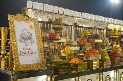 Exotic fruit station with decorative signage